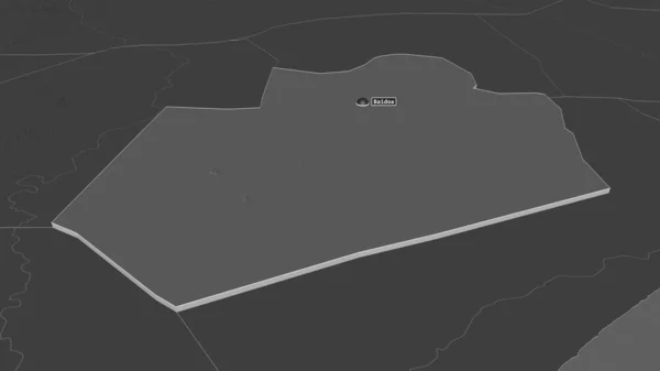 Zoom Bay Regione Somalia Estruso Prospettiva Obliqua Mappa Elevazione Bilivello — Foto Stock