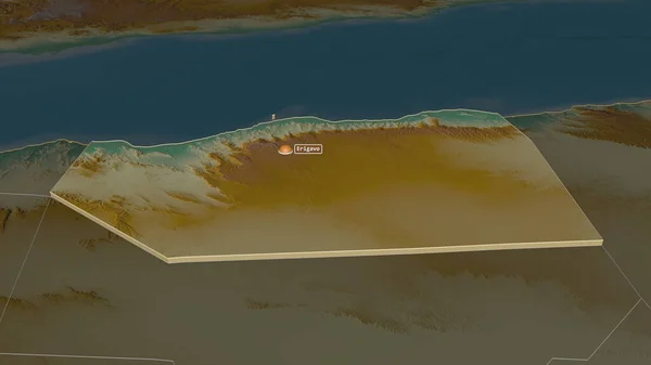 Ampliar Sanaag Región Somalia Extruido Perspectiva Oblicua Mapa Topográfico Relieve — Foto de Stock