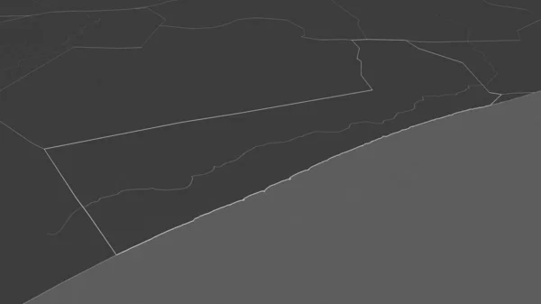 Zoom Shabeellaha Hoose Regione Somalia Delineato Prospettiva Obliqua Mappa Elevazione — Foto Stock