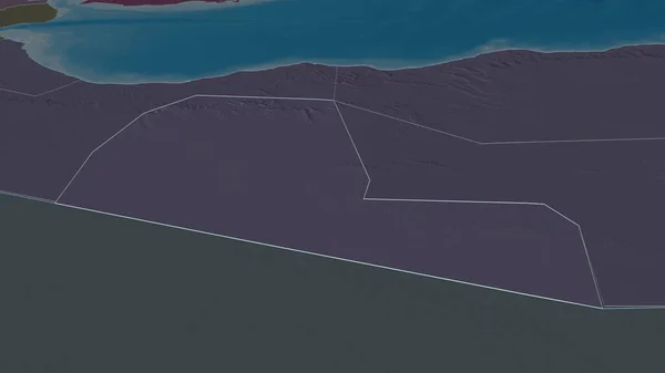 Увеличьте Изображение Тогдира Регион Сомали Непристойная Перспектива Цветная Карта Административного — стоковое фото
