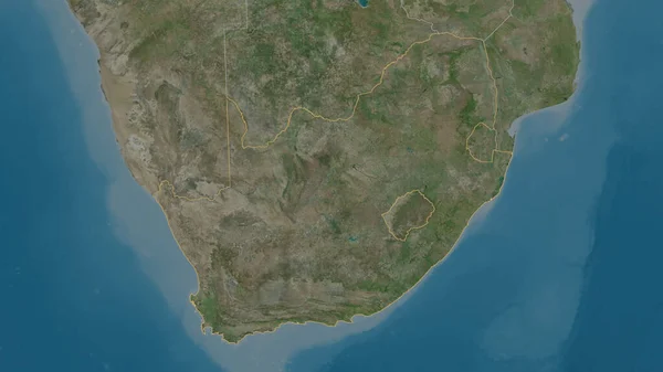 Forma Delineada Zona Sudáfrica Imágenes Satélite Renderizado —  Fotos de Stock