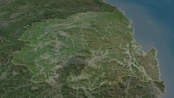 慶尚北道 のズームアウト 嘘の見方だ 衛星画像 3Dレンダリング — ストック写真