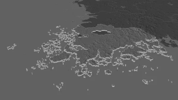 Zoom Jeollanam Provincia Della Corea Del Sud Estruso Prospettiva Obliqua — Foto Stock