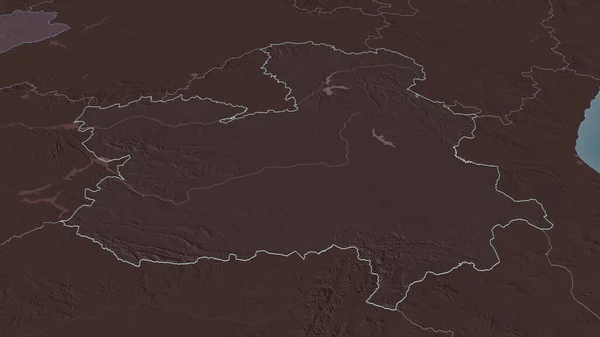 Zoom Castilla Mancha Comunitatea Autonomă Spaniei Subliniat Perspectivă Oblică Harta — Fotografie, imagine de stoc