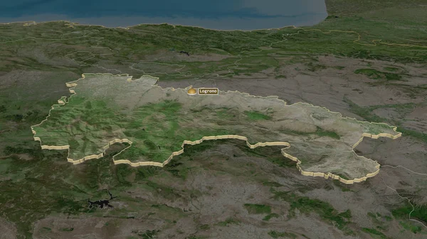 Zoom Auf Rioja Autonome Gemeinschaft Spanien Schräge Perspektive Satellitenbilder Rendering — Stockfoto