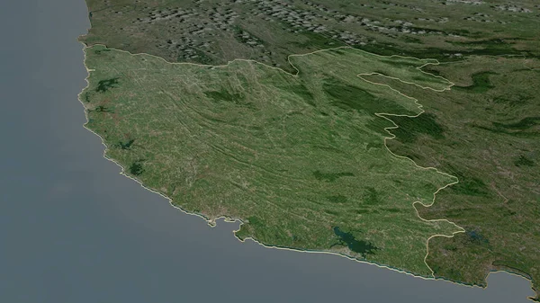 Zooma Galle Distriktet Sri Lanka Beskrivs Svagt Perspektiv Satellitbilder Rendering — Stockfoto