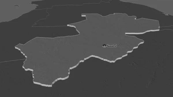 Районе Вавуния Округ Шри Ланки Произошло Землетрясение Непристойная Перспектива Карта — стоковое фото