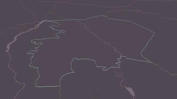 Acérquese Jazirah Estado Sudán Esbozado Perspectiva Oblicua Mapa Coloreado Tocado — Foto de Stock