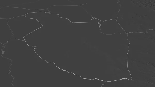 Zoom Qadarif Stato Del Sudan Delineato Prospettiva Obliqua Mappa Elevazione — Foto Stock