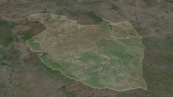 Zoom Qadarif Stato Del Sudan Delineato Prospettiva Obliqua Immagini Satellitari — Foto Stock