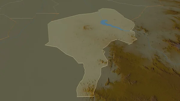 Powiększ Obraz Błękitnego Nilu Stan Sudan Perspektywa Ukośna Mapa Pomocy — Zdjęcie stockowe