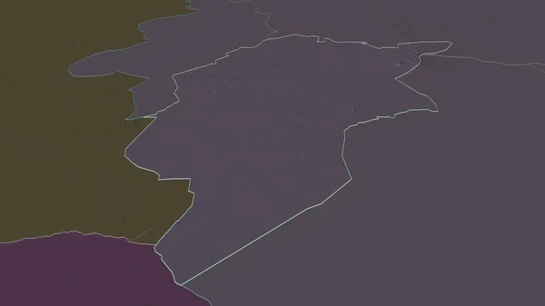 Увеличьте Центральный Дарфур Штат Судан Непристойная Перспектива Цветная Карта Административного — стоковое фото