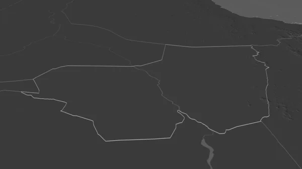 Acérquese Kassala Estado Sudán Perspectiva Oblicua Mapa Elevación Bilevel Con —  Fotos de Stock