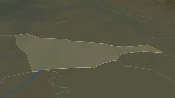 Zoom Khartoum Stato Del Sudan Delineato Prospettiva Obliqua Mappa Topografica — Foto Stock