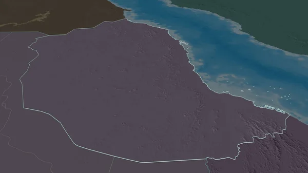 Zbliżenie Morze Czerwone Stan Sudan Przedstawione Perspektywa Ukośna Kolorowa Wyboista — Zdjęcie stockowe