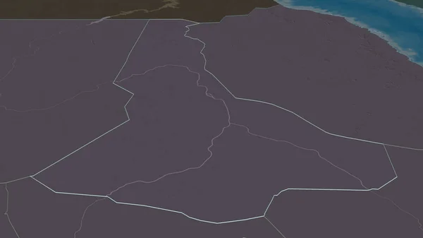 Zoom Sul Fiume Nilo Stato Del Sudan Delineato Prospettiva Obliqua — Foto Stock