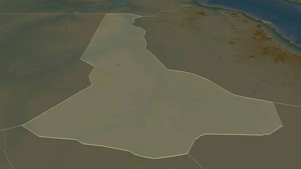 Увеличьте Изображение Реке Нил Штат Судан Непристойная Перспектива Карта Рельефа — стоковое фото