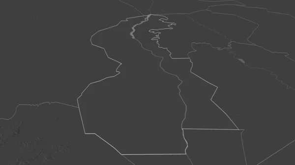 Zoom Sul Nilo Bianco Stato Del Sudan Delineato Prospettiva Obliqua — Foto Stock