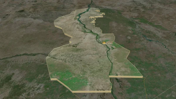 Zoom Nilo Blanco Estado Sudán Extruido Perspectiva Oblicua Imágenes Satélite — Foto de Stock