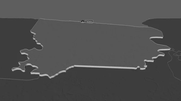 Zoom Coronie Distretto Del Suriname Estruso Prospettiva Obliqua Mappa Elevazione — Foto Stock