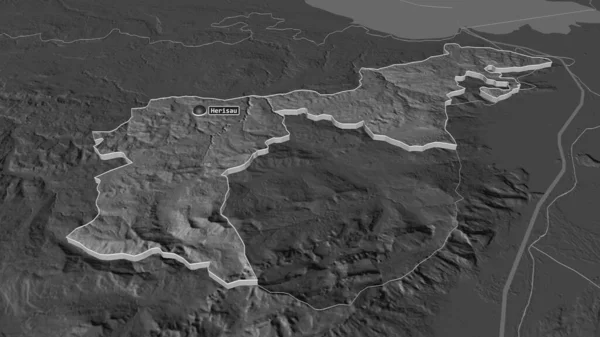 Zoom Appenzell Ausserrhoden Canton Svizzera Estruso Prospettiva Obliqua Mappa Elevazione — Foto Stock