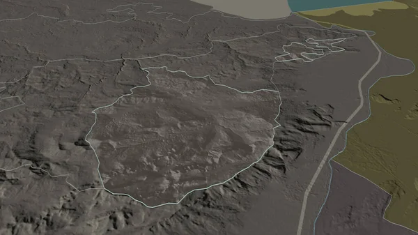 Zoom Appenzell Innerrhoden Canton Switzerland 관점이죠 색깔이 울퉁불퉁 구역의 지도는 — 스톡 사진