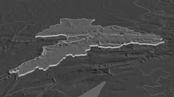 Ampliar Jura Cantón Suiza Extruido Perspectiva Oblicua Mapa Elevación Bilevel — Foto de Stock