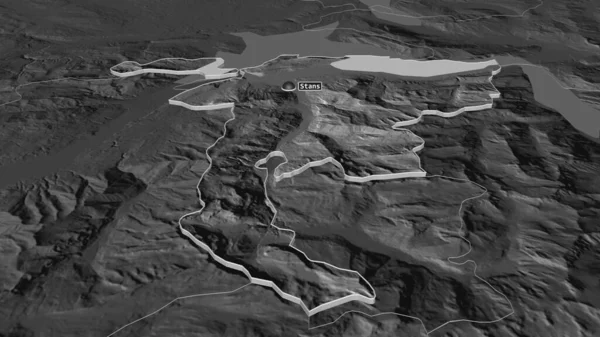 Збільшити Нідвальдені Кантон Швейцарії Було Експропрійовано Неймовірна Перспектива Мапа Висот — стокове фото