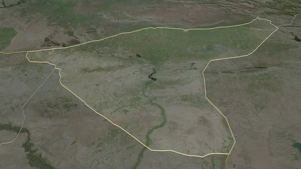 Ampliar Sobre Hasakah Provincia Siria Esbozado Perspectiva Oblicua Imágenes Satélite — Foto de Stock