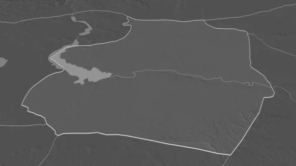 Přiblížit Raqqah Provincie Sýrie Nastínil Úhlová Perspektiva Bilevel Elevační Mapa — Stock fotografie