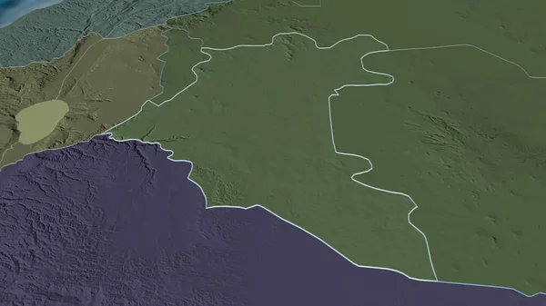 Ampliar Dar Provincia Siria Esbozado Perspectiva Oblicua Mapa Coloreado Tocado —  Fotos de Stock