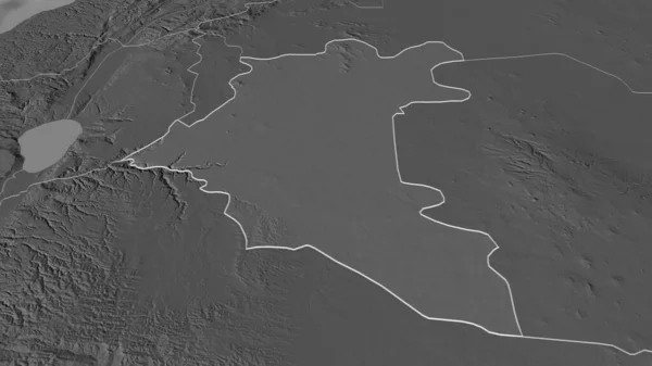 Powiększ Obraz Dar Prowincja Syria Perspektywa Ukośna Dwupoziomowa Mapa Wysokości — Zdjęcie stockowe