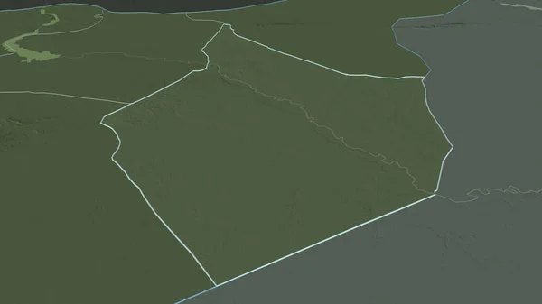 Ingrandisci Dayr Zawr Provincia Della Siria Delineato Prospettiva Obliqua Mappa — Foto Stock