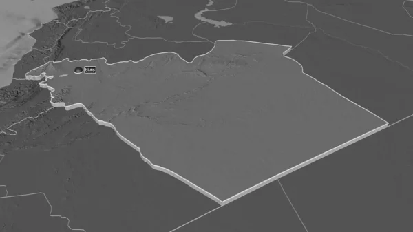 Zoom Hims Provincia Siria Estruso Prospettiva Obliqua Mappa Elevazione Bilivello — Foto Stock