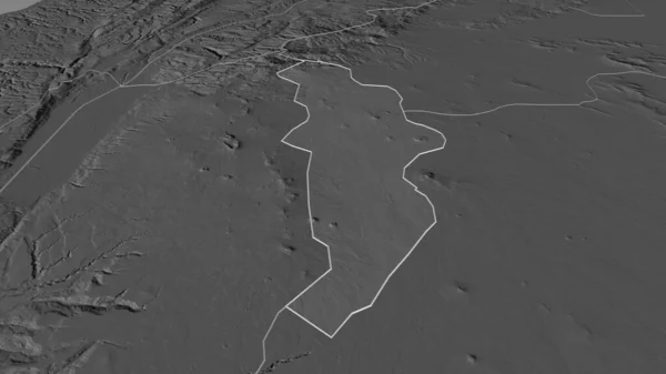 Zoom Auf Quneitra Provinz Syrien Umrissen Schräge Perspektive Karte Der — Stockfoto