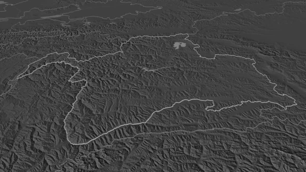 Zoom Gorno Badakhshan Regione Del Tagikistan Delineato Prospettiva Obliqua Mappa — Foto Stock