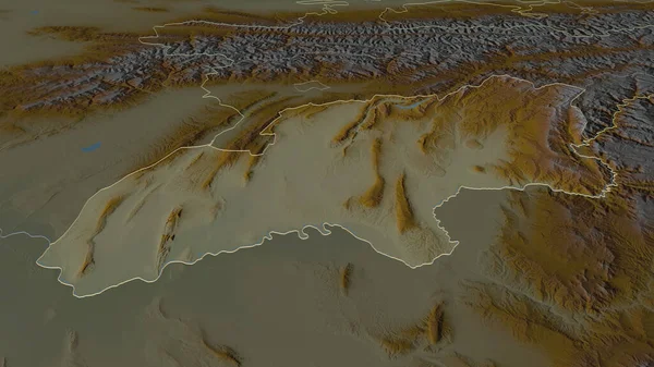 Увеличьте Изображение Хатлона Регион Таджикистана Непристойная Перспектива Карта Рельефа Поверхностными — стоковое фото