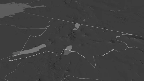 Ampliar Arusha Región Tanzania Delineado Perspectiva Oblicua Mapa Elevación Bilevel — Foto de Stock