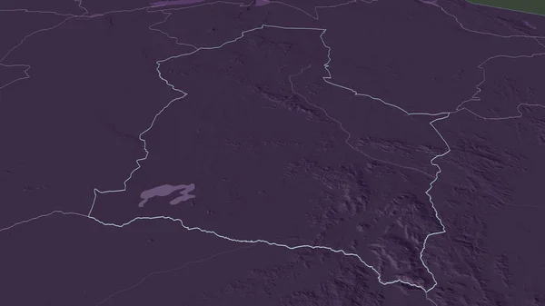 Zoom Dodoma Regione Della Tanzania Delineato Prospettiva Obliqua Mappa Colorata — Foto Stock