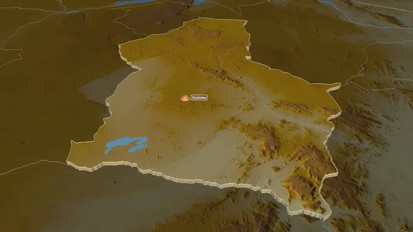 Збільшення Додомі Область Танзанії Було Експропрійовано Неймовірна Перспектива Карта Рельєфу — стокове фото