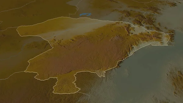 Zoom Iringa Regione Della Tanzania Delineato Prospettiva Obliqua Mappa Topografica — Foto Stock