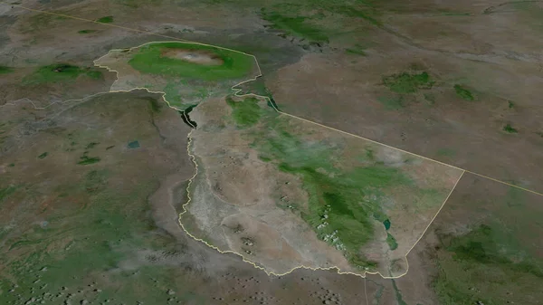 Zoom Auf Den Kilimandscharo Region Tansania Skizziert Schräge Perspektive Satellitenbilder — Stockfoto
