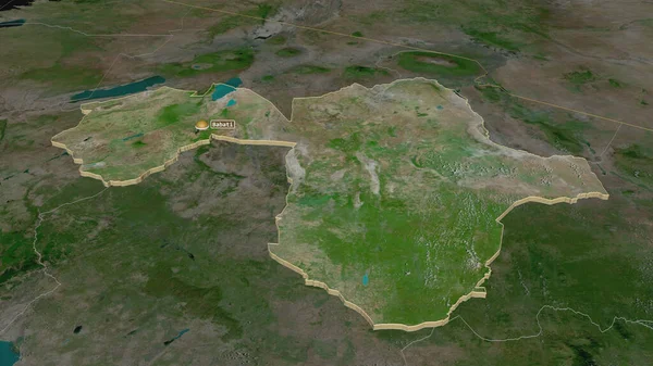Zoom Sur Manyara Région Tanzanie Extrudé Perspective Oblique Imagerie Satellite — Photo