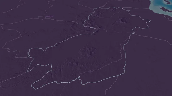 Zoom Morogoro Regione Della Tanzania Delineato Prospettiva Obliqua Mappa Colorata — Foto Stock