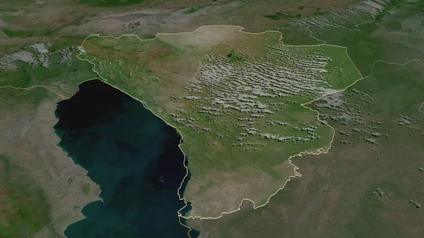 Inzoomen Njombe Regio Tanzania Geschetst Obliek Perspectief Satellietbeelden Weergave — Stockfoto
