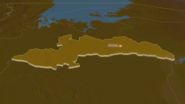 Přiblížit Shinyanga Oblast Tanzanie Vytlačil Úhlová Perspektiva Topografická Reliéfní Mapa — Stock fotografie