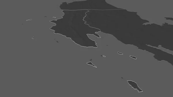 Powiększ Zanzibar West Region Tanzanii Perspektywa Ukośna Dwupoziomowa Mapa Wysokości — Zdjęcie stockowe