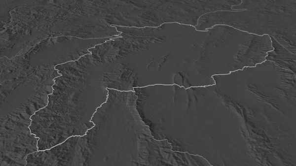 チェンライ タイ国 のズームアウト概要 嘘の見方だ 地表水と二階の標高マップ 3Dレンダリング — ストック写真