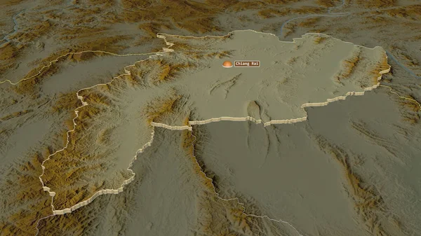 Чианг Рае Провинция Таиланда Произошло Землетрясение Непристойная Перспектива Карта Рельефа — стоковое фото