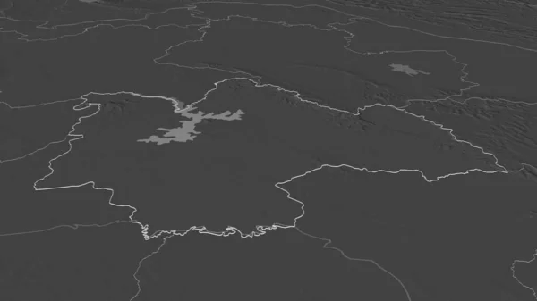 Powiększ Kalasin Prowincja Tajlandii Perspektywa Ukośna Dwupoziomowa Mapa Wysokości Wodami — Zdjęcie stockowe